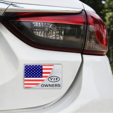 Universal Car USA флаг прямоугольник форма VIP -металлическая декоративная наклейка (серебро)