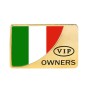 Universal Car Italy Flag Rectangle Shape VIP Metal Decorative Sticker (Gold)