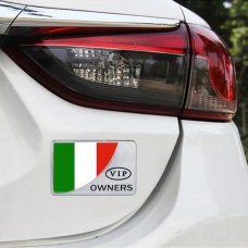 Универсальный автомобиль Италия Флаг прямоугольник форма VIP -металлическая декоративная наклейка (серебро)