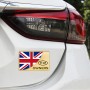 Universal Car UK Flag Rectangle Shape VIP Metal Decorative Sticker (Gold)