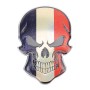 Universal Car France Flag Skull Shape Metal Decorative Sticker