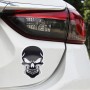 Universal Car Skull Shape Metal Decorative Sticker (Black Silver)