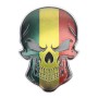 Universal Car Mali Flag Skull Shape Metal Decorative Sticker