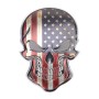 Universal Car USA Flag Skull Shape Metal Decorative Sticker