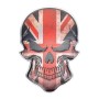 Universal Car UK Flag Skull Shape Metal Decorative Sticker