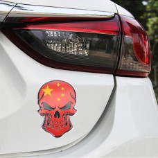 Универсальный автомобиль китайский флаг формы черепа металлическая декоративная наклейка