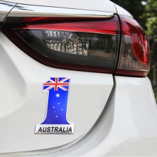 Universal Car Australia Flag Number 1 Shape Metal Decorative Sticker