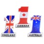 Universal Car Canada Flag Number 1 Shape Metal Decorative Sticker