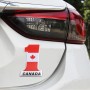 Universal Car Canada Flag Number 1 Shape Metal Decorative Sticker