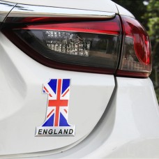 Universal Car UK Flag Number 1 Shape Metal Decorative Sticker