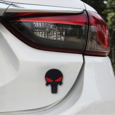 Black Skull with Red Eyes Metal Car Sticker