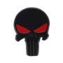 Black Skull with Red Eyes Metal Car Sticker