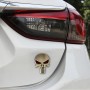 Gold Skull with Red Eyes Metal Car Sticker