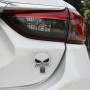 Silver Skull with black Eyes Metal Car Sticker