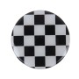 4 PCS White And Black Grid Metal Car Sticker Wheel Hub Caps Centre Cover Decoration