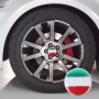4 PCS Italy Flag Metal Car Sticker Wheel Hub Caps Centre Cover Decoration