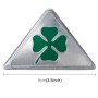 Four Leaf Clover Herb Luck Symbol Aluminum Slim Triangle Badge Emblem Labeling Sticker Styling Car Dashboard  Decoration