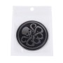 Skull Pattern Circular Shape Shining Metal Car Free Sticker(Black)