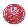 Образец черепа Круглая форма Shining Metal Car Sticker (красный)