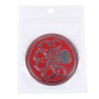 Skull Pattern Circular Shape Shining Metal Car Free Sticker(Red)