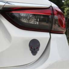 Skull with Blood Red Eyes Shape Shining Metal Car Free Sticker(Black)