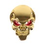 Skull with Blood Red Eyes Shape Shining Metal Car Free Sticker(Gold)