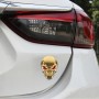 Skull with Blood Red Eyes Shape Shining Metal Car Free Sticker(Gold)