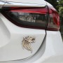 Wolf Head Shape Shining Metal Car Free Sticker(Gold)