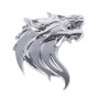 Wolf Head Shape Shining Metal Car Free Sticker(Silver)
