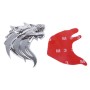 Wolf Head Shape Shining Metal Car Free Sticker(Silver)