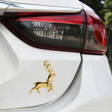 Left Elk Shape Metal Car Free Sticker (Gold)