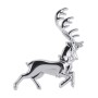 Left Elk Shape Metal Car Free Sticker (Silver)