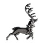 Left Elk Shape Metal Car Free Sticker (Silver Grey)