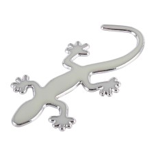 Gecko Shape Metal Car Luminous Decorative Sticker (Silver)