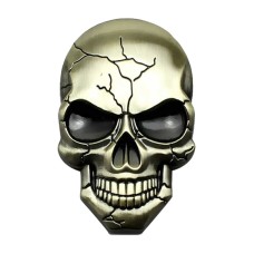 Трехмерная наклейка с черепкой с черепом из металла (бронза)