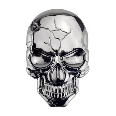Трехмерная наклейка с черепной череп металлической автомобиль (серебряный серый)