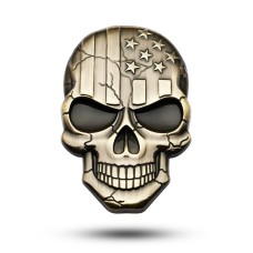 Трехмерная наклейка с черепами с черепом из металла (бронза)