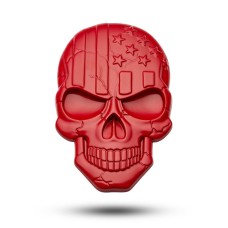 Трехмерная наклейка с тремя наклейкой с черепом из металлического автомобиля (красный)