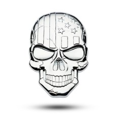 Three-dimensional Devil Skull Metal Plating Car Sticker (Silver)