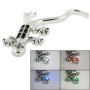 Solar Powered Gecko Style Car Sticker with 4 LED Flash Warning Lights(Silver)