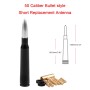 50 Cal Caliber Bullet Shape Modified Car Antenna Aerial, Length: 138mm (Silver)