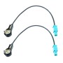 2 PCS Car ISO Female Port To FAKRA Audio Antenna Adapter Plug