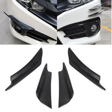 4 PCS Universal Black Car Front Bumper Body Spoiler Lip Splitter Protector Bar Strip Guard Sticker