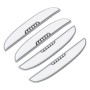 4 PCS Crab Claw Shape Universal Car Door Anti-collision Strip Protection Guards Silicon Trims Stickers (White)