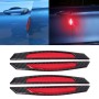 4 PCS Carbon Fiber Car Auto Side Door Edge Guard Protection Trims Reflective Stickers(Red)