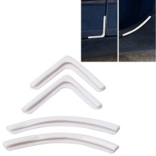4 PCS/Set Universal Car Styling PVC Car Door Edge Anti Collision Sticker Door Anti-Rub Strips Car Door Scratch Protector(White)