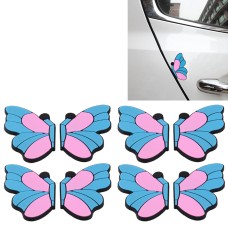 8 PCS Butterfly Shape Cartoon Style PVC Car Auto Protection Anti-scratch Door Guard Decorative Sticker(Blue)