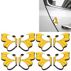 8 PCS Butterfly Shape Cartoon Style PVC Car Auto Protection Anti-scratch Door Guard Decorative Sticker(White)