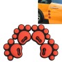 4 PCS Dog Footprint Shape Cartoon Style PVC Car Auto Protection Anti-scratch Door Guard Decorative Sticker(Red)