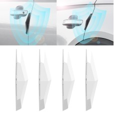 4 PCS Universal Car Screaming Bumper Door Anti-collision Strip Protection Guards Plastic Trims Stickers(White)